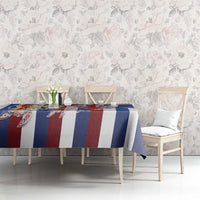 Hawaiian Polynesian Tribal Turtles Tablecloth with Lei and Flag Style