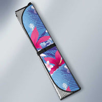 Hawaiian Tribal Manta Ray Auto Sun Shade Kakau Tattoo and Flowers Surfing Waves Pattern Soft Color