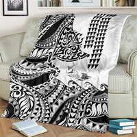 Hawaiian Tribal Manta Ray Blanket Kakau Tattoo and Polynesian Art Motif Pattern