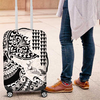 Hawaiian Tribal Manta Ray Luggage Cover Kakau Tattoo and Polynesian Art Motif Pattern