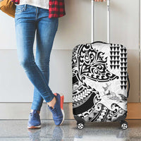 Hawaiian Tribal Manta Ray Luggage Cover Kakau Tattoo and Polynesian Art Motif Pattern