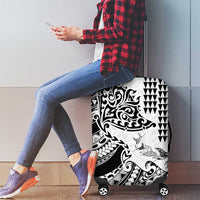 Hawaiian Tribal Manta Ray Luggage Cover Kakau Tattoo and Polynesian Art Motif Pattern