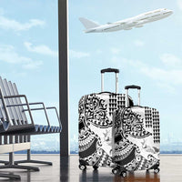 Hawaiian Tribal Manta Ray Luggage Cover Kakau Tattoo and Polynesian Art Motif Pattern