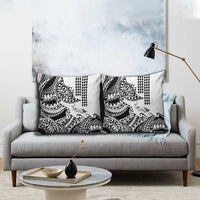 Hawaiian Tribal Manta Ray Pillow Cover Kakau Tattoo and Polynesian Art Motif Pattern