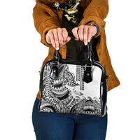 Hawaiian Tribal Manta Ray Shoulder Handbag Kakau Tattoo and Polynesian Art Motif Pattern