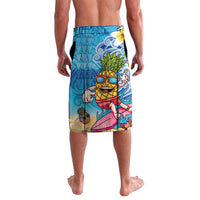 Hawaiian Funny Pineapple Surfing Lavalava Beach with Tribal Kakau and Plumeria