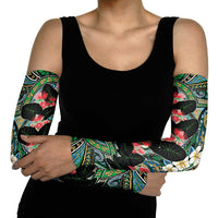 Hawaiian Taro Leaves and Ohia Lehua Arm Sleeves Polynesian Tribal Art Tropical Plants Motifs Colorful LT03 - Polynesian Pride