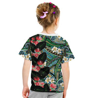 Hawaiian Taro Leaves and Ohia Lehua Kid T Shirt Polynesian Tribal Art Tropical Plants Motifs Colorful LT03 - Polynesian Pride