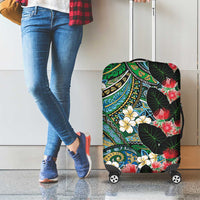 Hawaiian Taro Leaves and Ohia Lehua Luggage Cover Polynesian Tribal Art Tropical Plants Motifs Colorful LT03 - Polynesian Pride