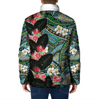 Hawaiian Taro Leaves and Ohia Lehua Padded Jacket Polynesian Tribal Art Tropical Plants Motifs Colorful LT03 - Polynesian Pride