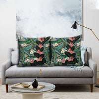 Hawaiian Taro Leaves and Ohia Lehua Pillow Cover Polynesian Tribal Art Tropical Plants Motifs Colorful LT03 - Polynesian Pride