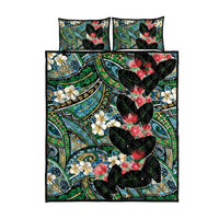Hawaiian Taro Leaves and Ohia Lehua Quilt Bed Set Polynesian Tribal Art Tropical Plants Motifs Colorful LT03 - Polynesian Pride