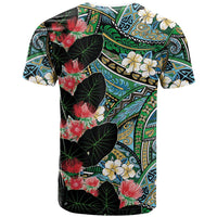 Hawaiian Taro Leaves and Ohia Lehua T Shirt Polynesian Tribal Art Tropical Plants Motifs Colorful LT03 - Polynesian Pride