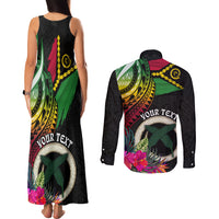 Vanuatu 44th Anniversary Couples Matching Tank Maxi Dress and Long Sleeve Button Shirt Boars Tusk Tugeta Yumi Selebretem Indipendens Dei
