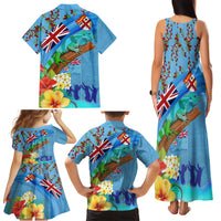 Fiji Day Family Matching Tank Maxi Dress and Hawaiian Shirt Tagimoucia Flower and Melanesia Pattern LT03 - Polynesian Pride