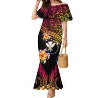 Polynesia Hawaii Turtle Day Family Matching Mermaid Dress and Hawaiian Shirt Hibiscus and Kanaka Maoli