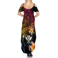 Polynesia Hawaii Turtle Day Summer Maxi Dress Hibiscus and Kanaka Maoli
