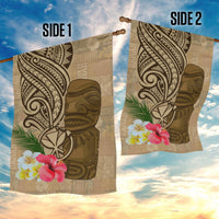 Hawaii Kanaloa Tiki Garden Flag Polynesian Tattoo and Tapa Pattern