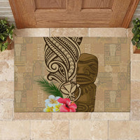 Hawaii Kanaloa Tiki Rubber Doormat Polynesian Tattoo and Tapa Pattern