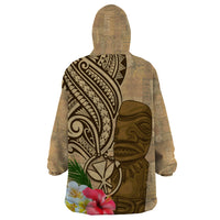 Hawaii Kanaloa Tiki Wearable Blanket Hoodie Polynesian Tattoo and Tapa Pattern LT03 - Polynesian Pride