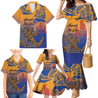 Hawaiki Nui Va'a Solo French Polynesia Family Matching Mermaid Dress and Hawaiian Shirt Sunset Color LT03 - Polynesian Pride