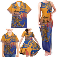 Hawaiki Nui Va'a Solo French Polynesia Family Matching Tank Maxi Dress and Hawaiian Shirt Sunset Color LT03 - Polynesian Pride