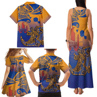 Hawaiki Nui Va'a Solo French Polynesia Family Matching Tank Maxi Dress and Hawaiian Shirt Sunset Color LT03 - Polynesian Pride