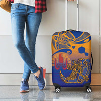 Hawaiki Nui Va'a Solo French Polynesia Luggage Cover Sunset Color