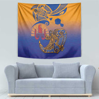 Hawaiki Nui Va'a Solo French Polynesia Tapestry Sunset Color