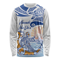 Hawaiki Nui Va'a Solo French Polynesia Long Sleeve Shirt Blue Color LT03 Unisex Blue - Polynesian Pride