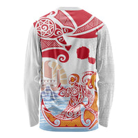 Hawaiki Nui Va'a Solo French Polynesia Long Sleeve Shirt Red Color LT03 - Polynesian Pride