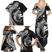 Aloha Hawaii Hammerhead Shark Family Matching Summer Maxi Dress and Hawaiian Shirt Black Kakau and Polynesian Tattoo LT03 - Polynesian Pride