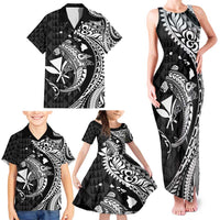 Aloha Hawaii Hammerhead Shark Family Matching Tank Maxi Dress and Hawaiian Shirt Black Kakau and Polynesian Tattoo LT03 - Polynesian Pride