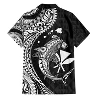 Aloha Hawaii Hammerhead Shark Family Matching Tank Maxi Dress and Hawaiian Shirt Black Kakau and Polynesian Tattoo LT03 - Polynesian Pride