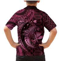 Aloha Hawaii Hammerhead Shark Family Matching Mermaid Dress and Hawaiian Shirt Pink Kakau and Polynesian Tattoo LT03 - Polynesian Pride