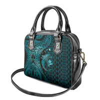 Aloha Hawaii Hammerhead Shark Shoulder Handbag Turquoise Kakau and Polynesian Tattoo LT03