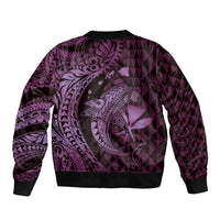 Aloha Hawaii Hammerhead Shark Sleeve Zip Bomber Jacket Purple Kakau and Polynesian Tattoo LT03 - Polynesian Pride