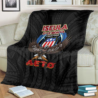 American Samoa Fautasi Blanket Pago Pago Aeto and Iseula o le Moana of Fagatogo Black Color LT03 - Polynesian Pride