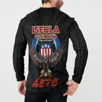 American Samoa Fautasi Button Sweatshirt Pago Pago Aeto and Iseula o le Moana of Fagatogo Black Color LT03 - Polynesian Pride