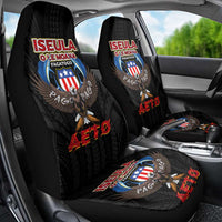 American Samoa Fautasi Car Seat Cover Pago Pago Aeto and Iseula o le Moana of Fagatogo Black Color LT03 - Polynesian Pride