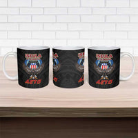 American Samoa Fautasi Ceramic Mug Pago Pago Aeto and Iseula o le Moana of Fagatogo Black Color LT03 - Polynesian Pride