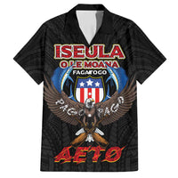 American Samoa Fautasi Family Matching Off Shoulder Maxi Dress and Hawaiian Shirt Pago Pago Aeto and Iseula o le Moana of Fagatogo Black Color LT03 Dad's Shirt - Short Sleeve Black - Polynesian Pride
