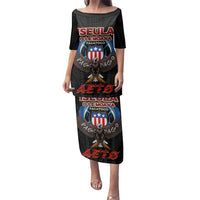 American Samoa Fautasi Family Matching Puletasi and Hawaiian Shirt Pago Pago Aeto and Iseula o le Moana of Fagatogo Black Color LT03 Mom's Dress Black - Polynesian Pride