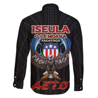 American Samoa Fautasi Family Matching Short Sleeve Bodycon Dress and Hawaiian Shirt Pago Pago Aeto and Iseula o le Moana of Fagatogo Black Color LT03 - Polynesian Pride