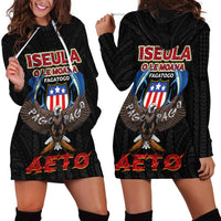 American Samoa Fautasi Hoodie Dress Pago Pago Aeto and Iseula o le Moana of Fagatogo Black Color LT03 - Polynesian Pride