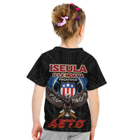 American Samoa Fautasi Kid T Shirt Pago Pago Aeto and Iseula o le Moana of Fagatogo Black Color LT03 - Polynesian Pride