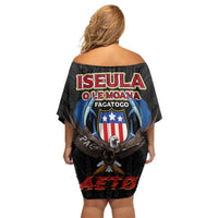 American Samoa Fautasi Off Shoulder Short Dress Pago Pago Aeto and Iseula o le Moana of Fagatogo Black Color LT03 - Polynesian Pride