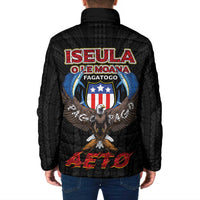 American Samoa Fautasi Padded Jacket Pago Pago Aeto and Iseula o le Moana of Fagatogo Black Color LT03 - Polynesian Pride