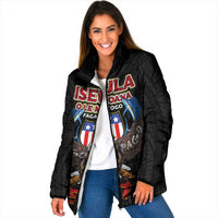 American Samoa Fautasi Padded Jacket Pago Pago Aeto and Iseula o le Moana of Fagatogo Black Color LT03 Women Black - Polynesian Pride