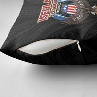 American Samoa Fautasi Pillow Cover Pago Pago Aeto and Iseula o le Moana of Fagatogo Black Color LT03 - Polynesian Pride